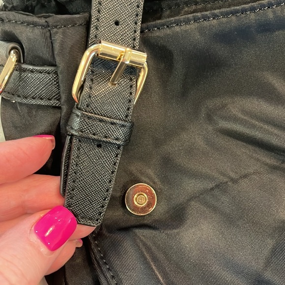 Valentino Orlandi Crossbody Bag Black Vegan Leather Nylon Wallet Zip Picket NWT - Picture 3 of 16